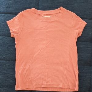 Madewell Peach Ribbed Tee